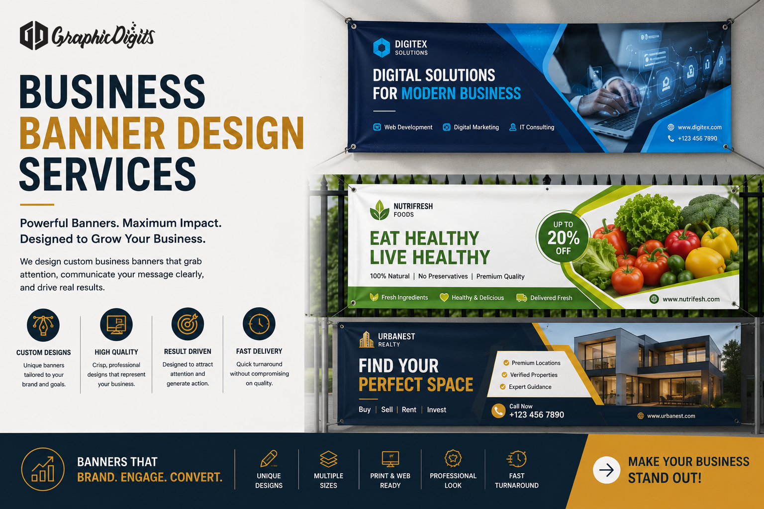Business banner design services by Graphic Digits