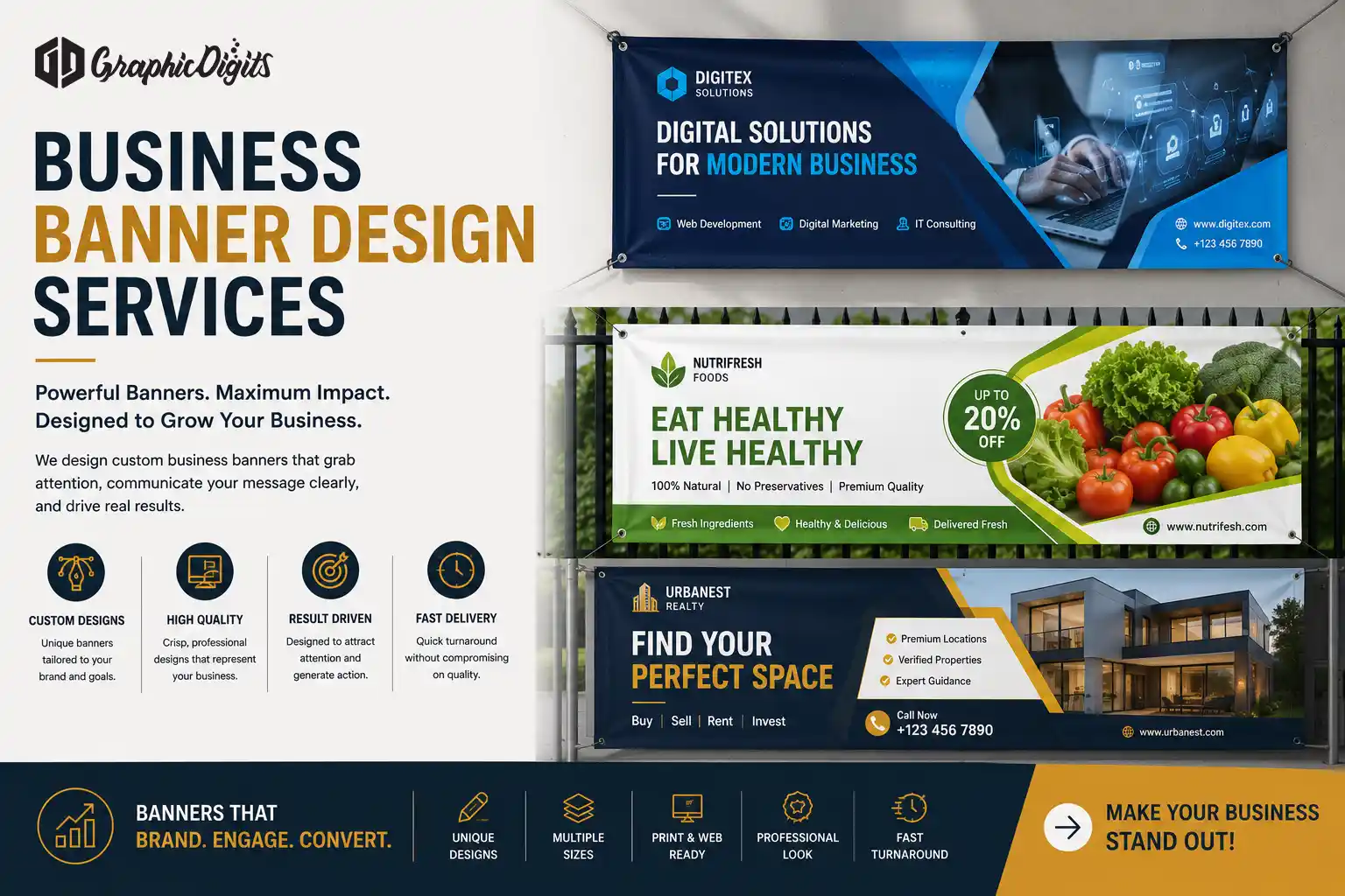 Business banner design services by Graphic Digits