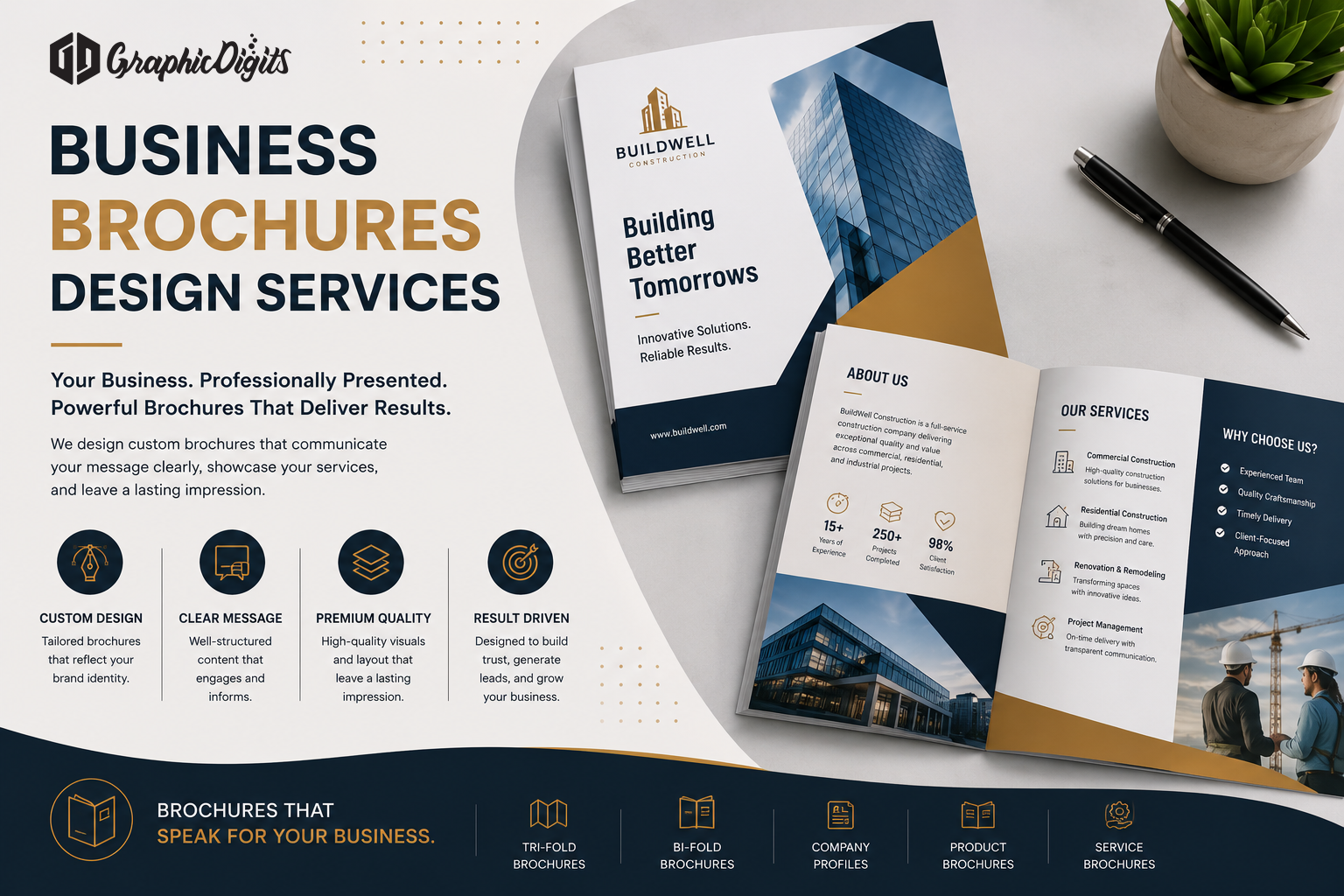 Business brochure design services by Graphic Digits