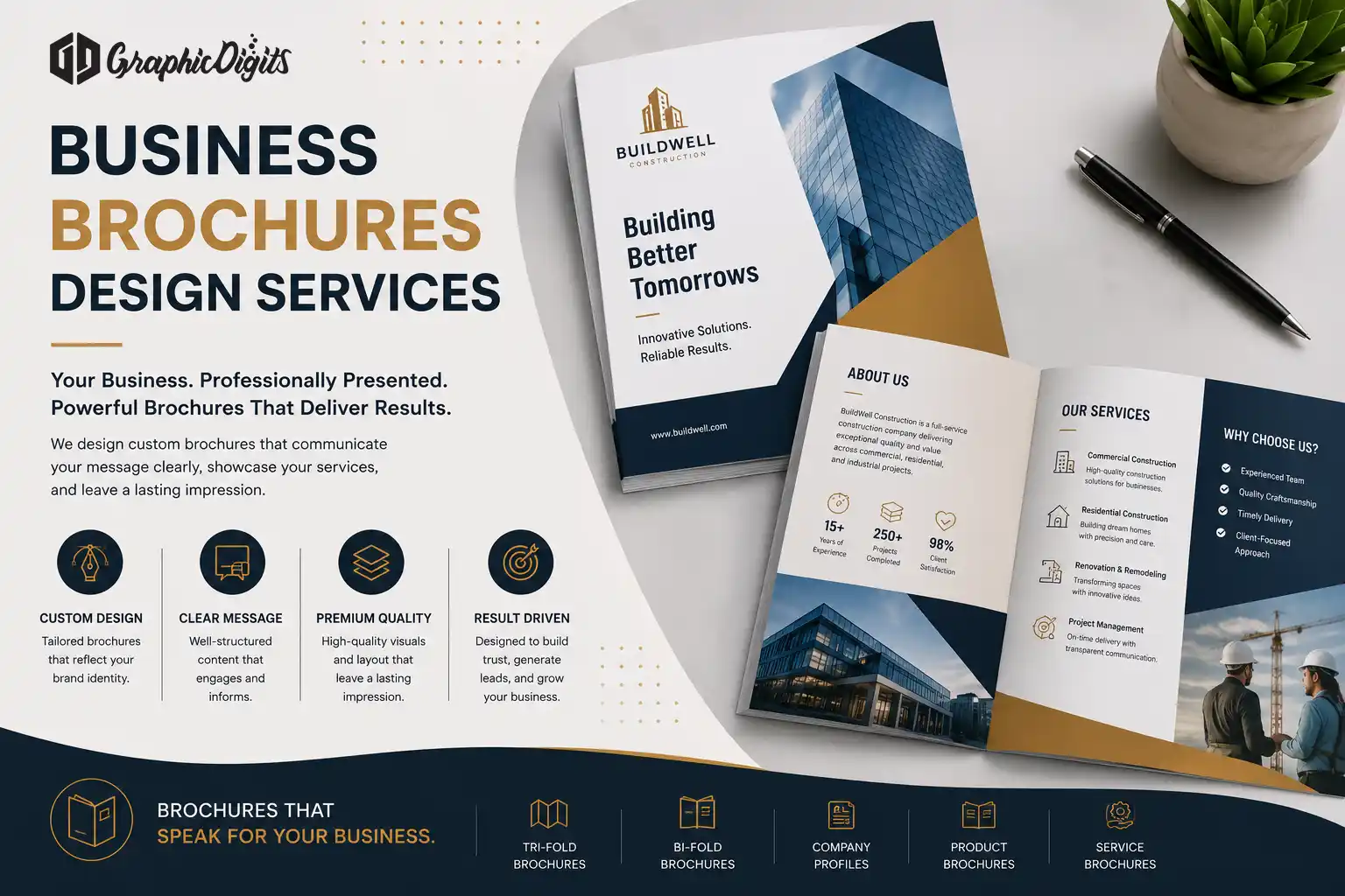 Business brochures design services by Graphic Digits