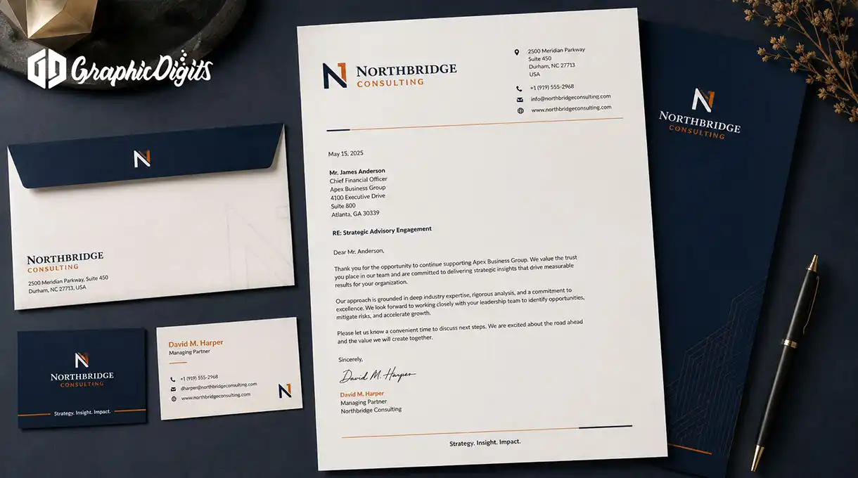 Business letterhead design services by Graphic Digits