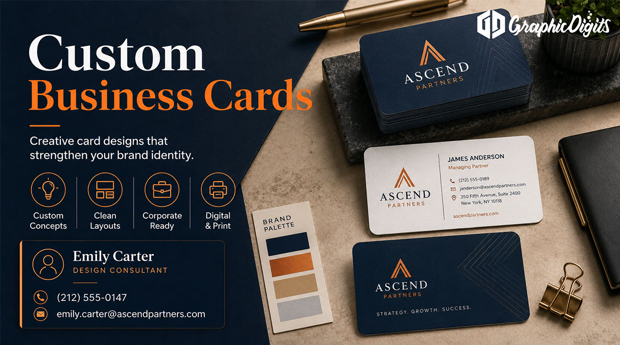 Custom business card design services by Graphic Digits