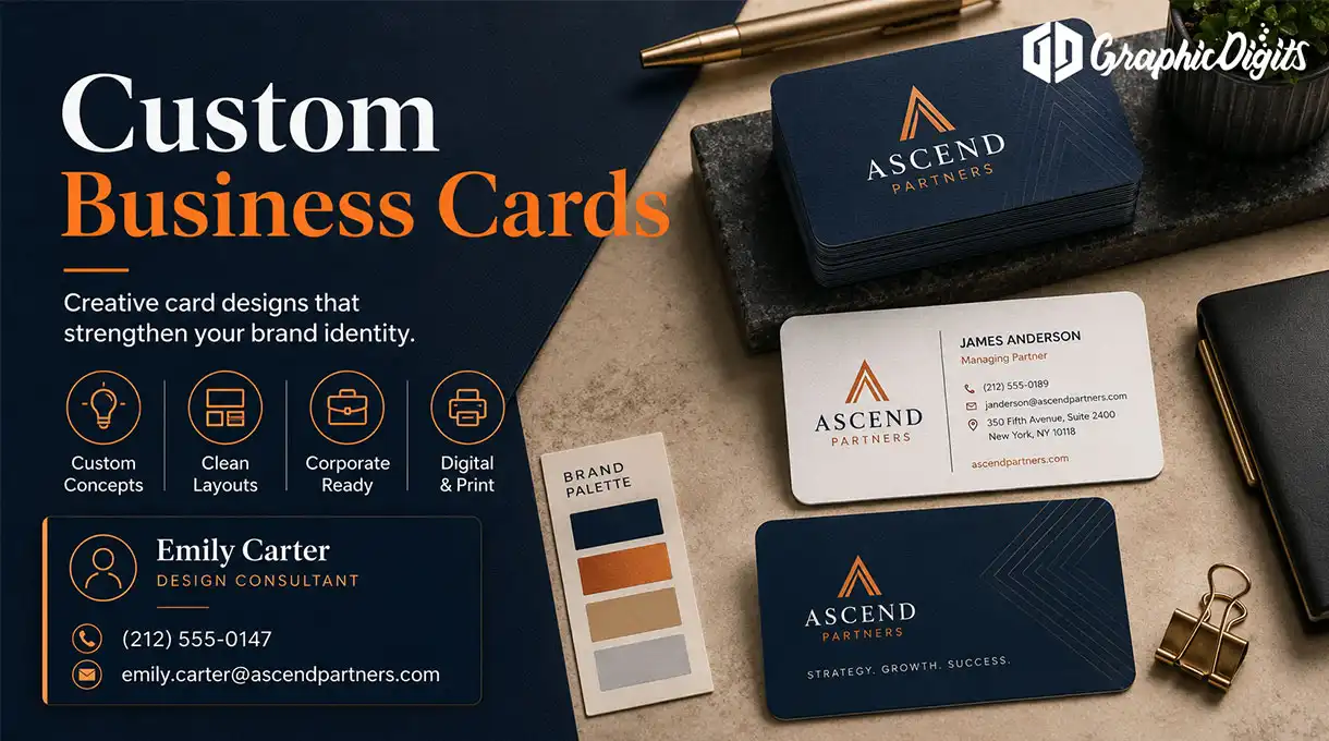 Custom business card design services by Graphic Digits