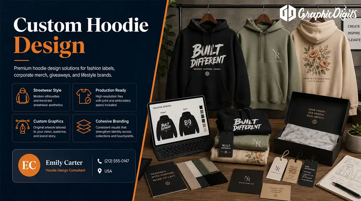 Custom hoodie design services by Graphic Digits