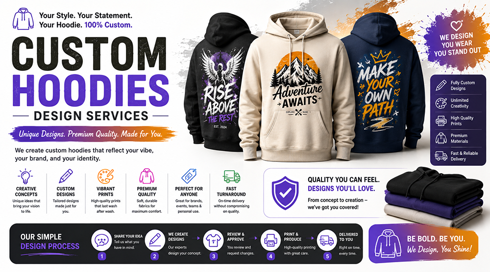 Custom hoodies design services by Graphic Digits