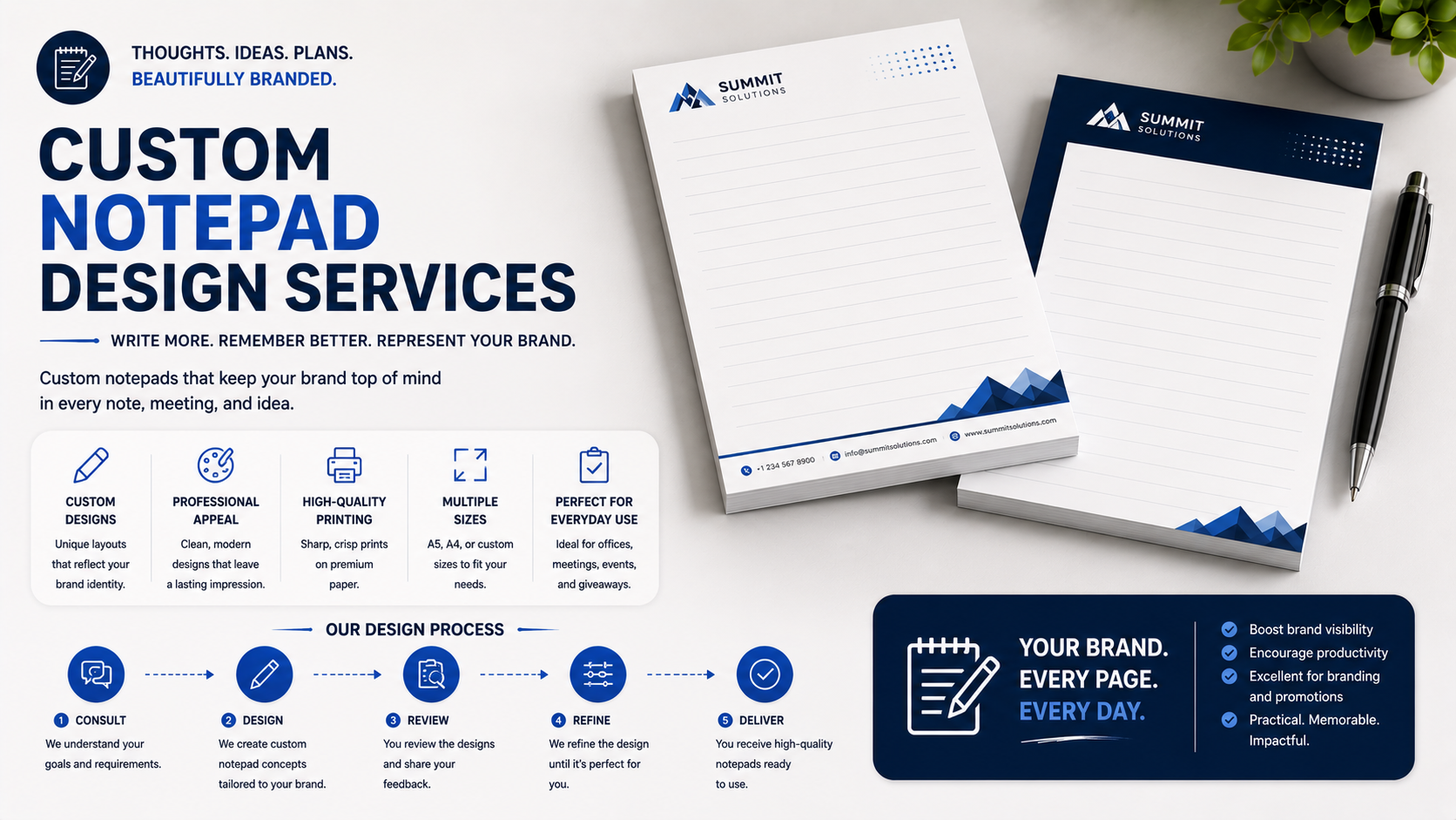 Custom notepad design services by Graphic Digits