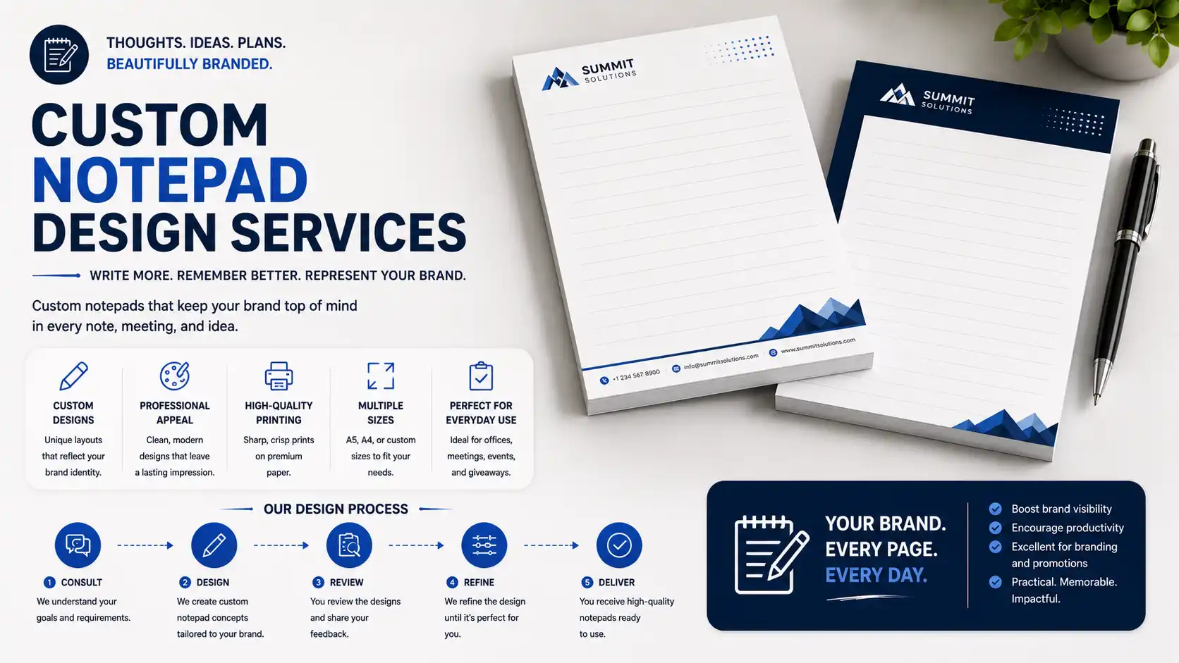 Custom notepad design services by Graphic Digits
