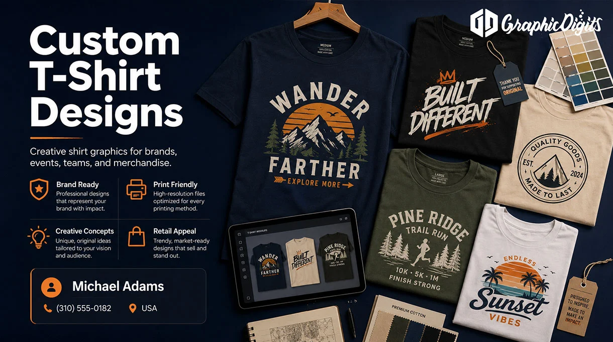 Custom t-shirts design services by Graphic Digits