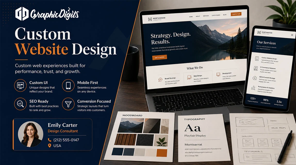 Custom website design services by Graphic Digits