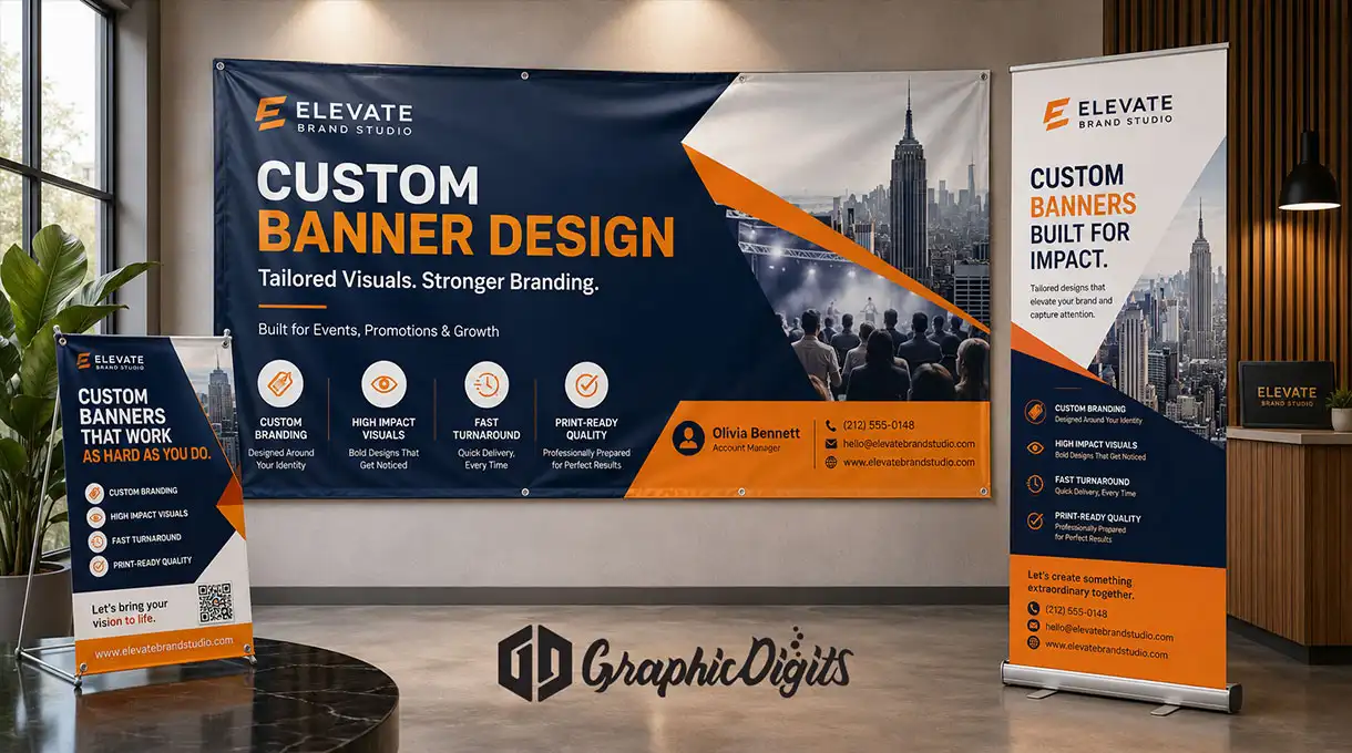 Customise banner design by Graphic Digits
