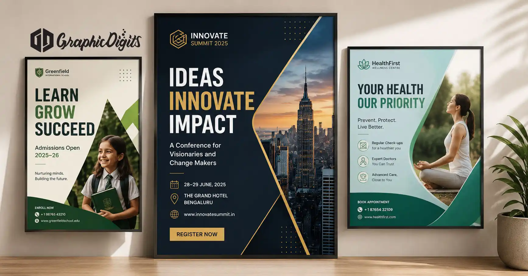Creative poster design visuals for business marketing