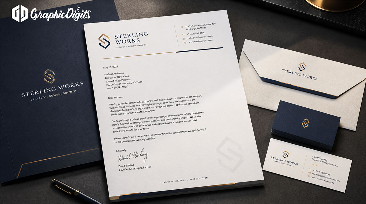 Design a business letterhead with Graphic Digits