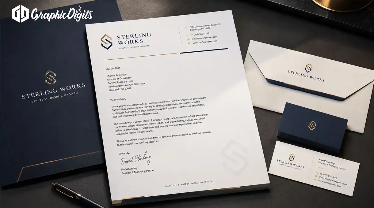 Design a business letterhead with Graphic Digits