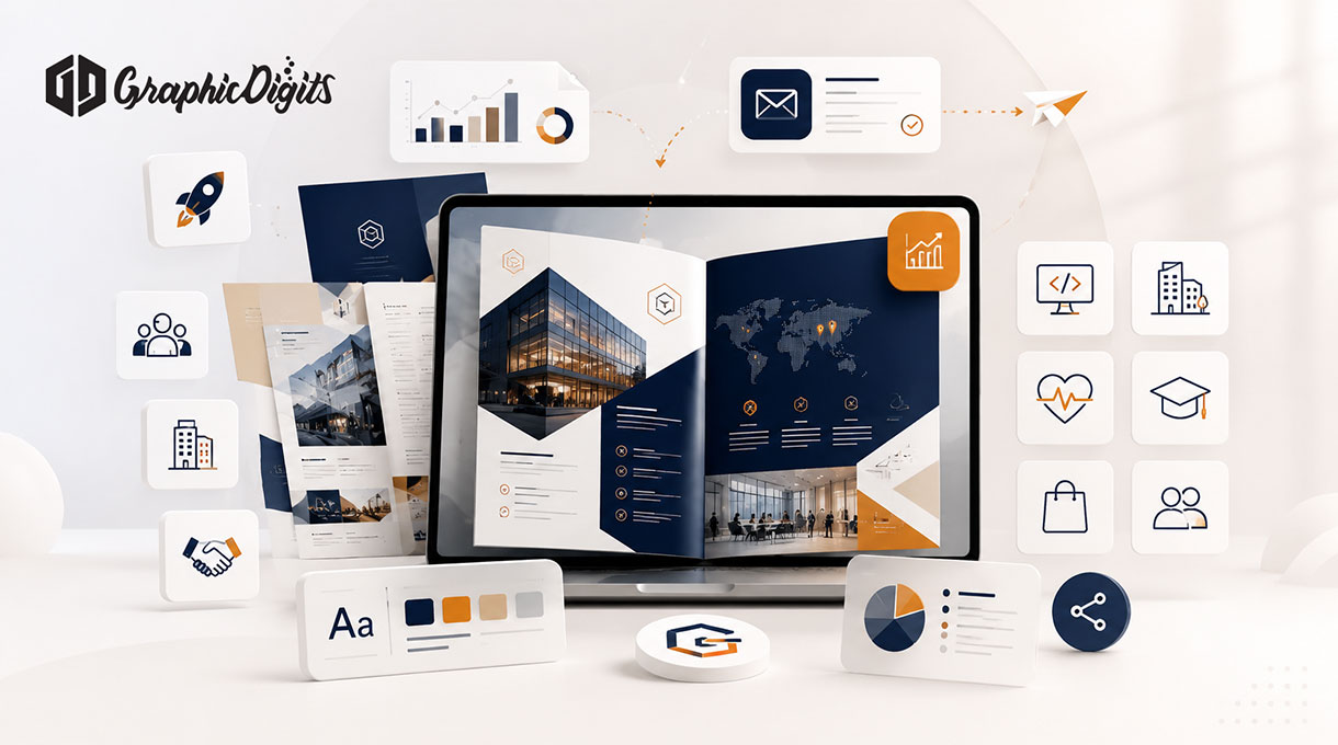 Digital brochure design services by Graphic Digits