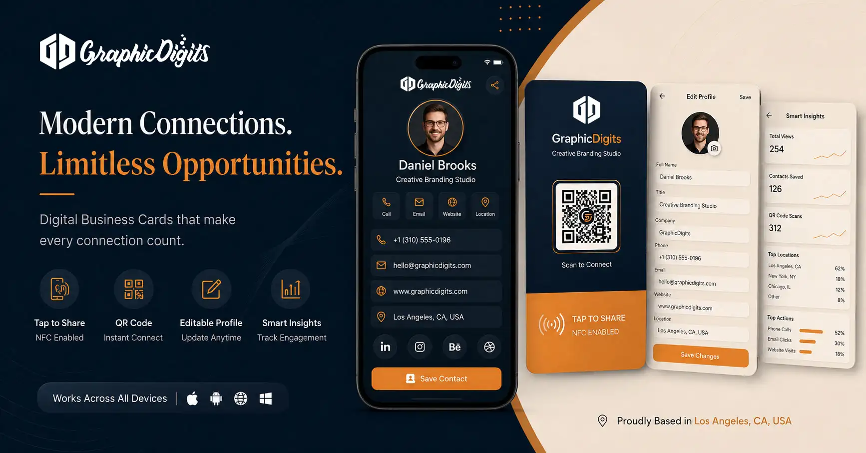 GraphicDigits digital business cards for modern corporate networking