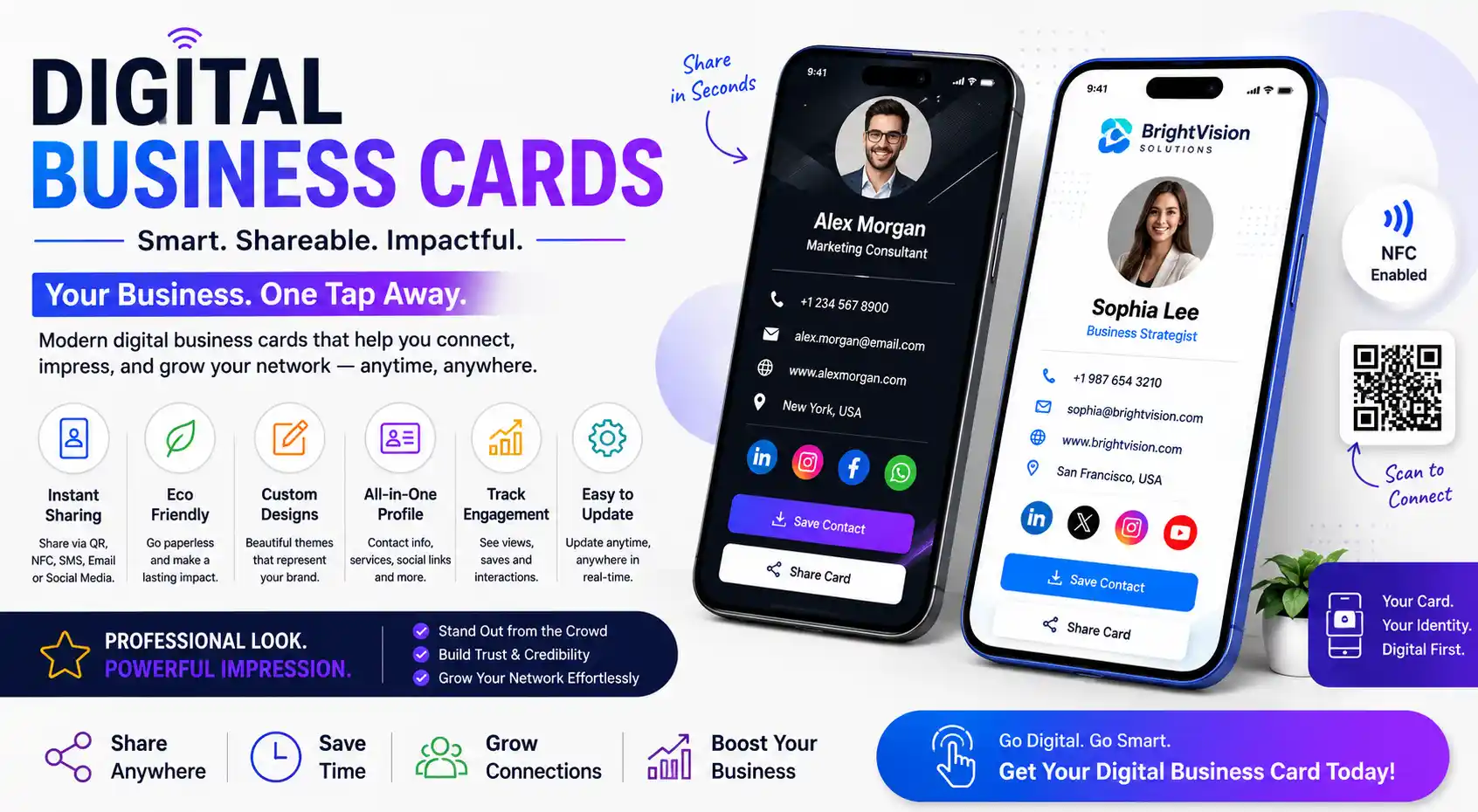 Corporate digital business cards design by Graphic Digits