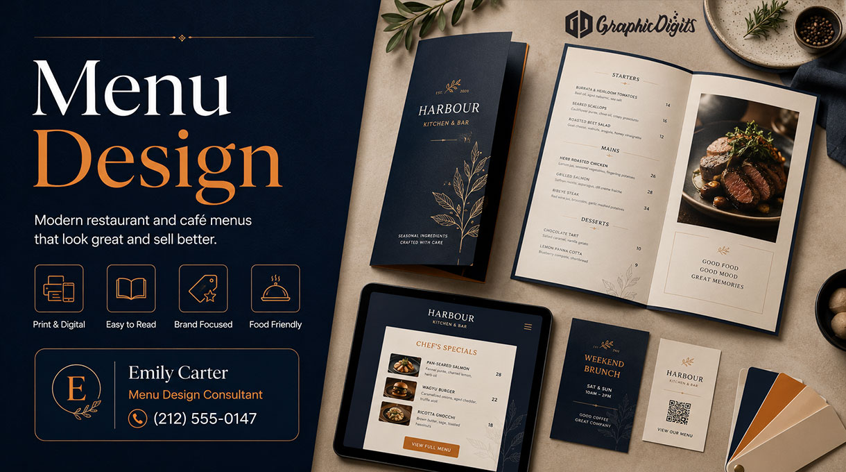 Menu design by Graphic Digits