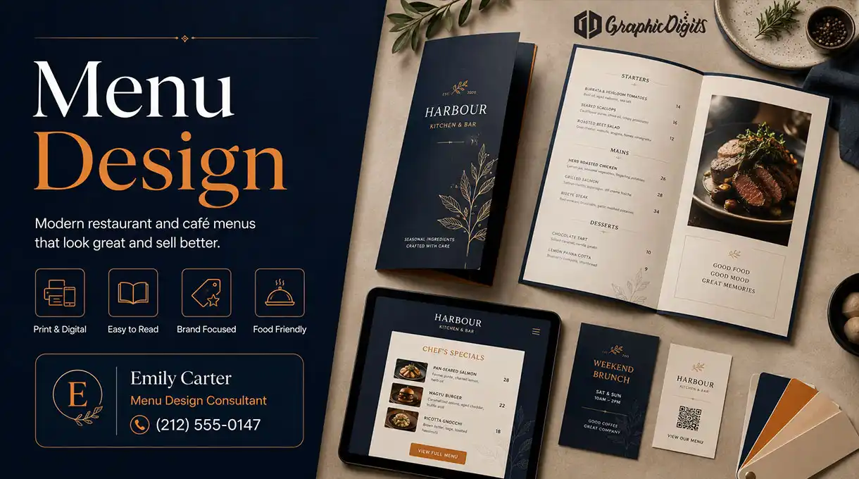 Menu design by Graphic Digits