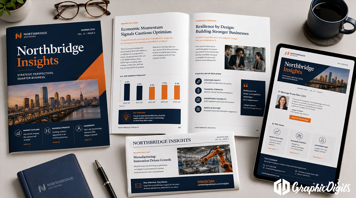 Newsletter design services by Graphic Digits