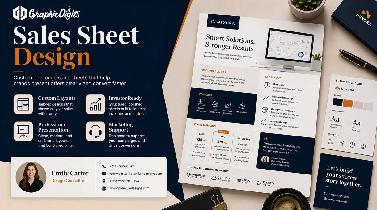 Sales sheet design services by Graphic Digits