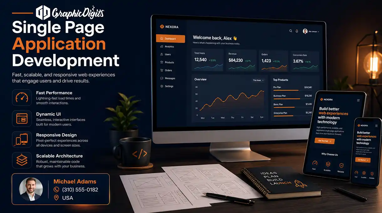 Single page application development by Graphic Digits