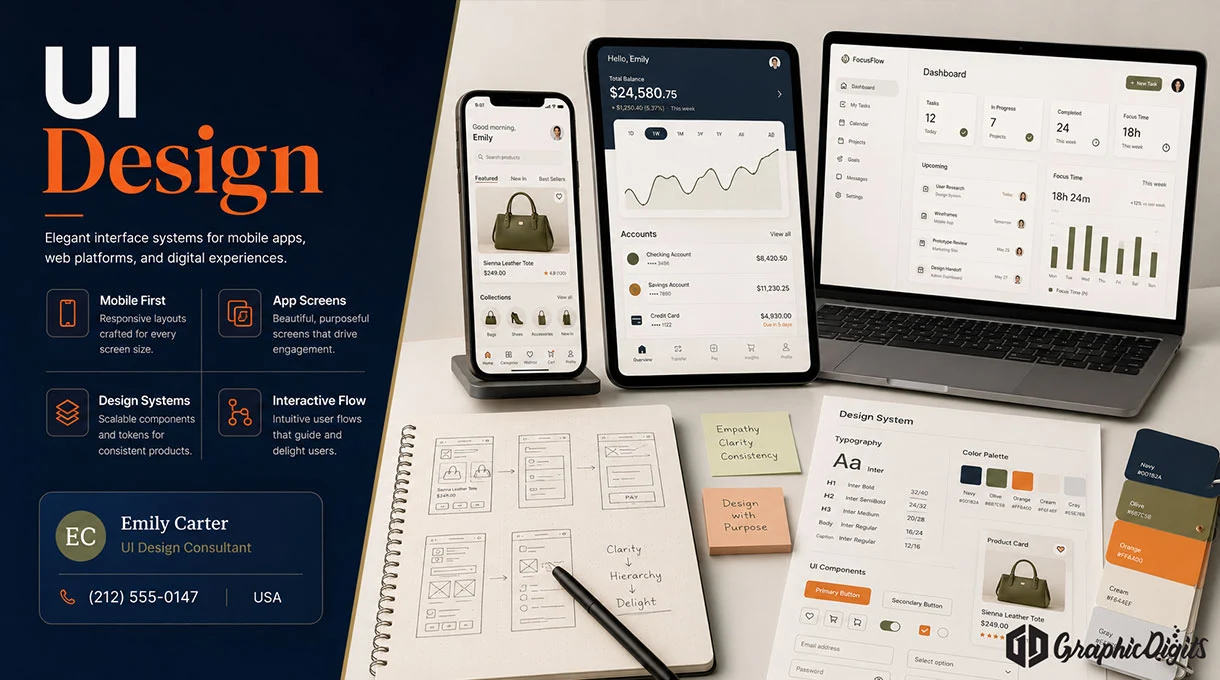 UI design services by Graphic Digits