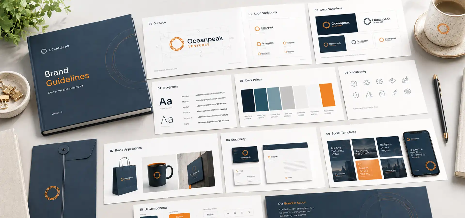 Brand design system and visual identity guidelines example