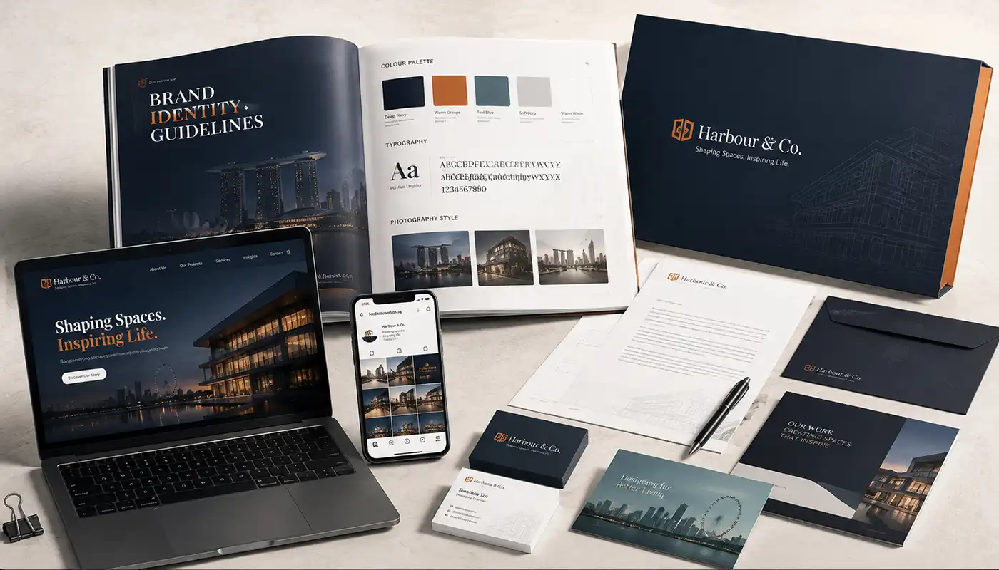 Professional brand applications for a Singapore branding project