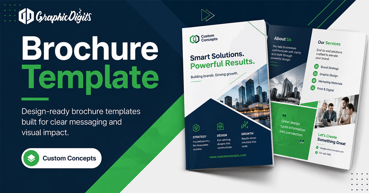 Bi-fold brochure layout by Graphic Digits