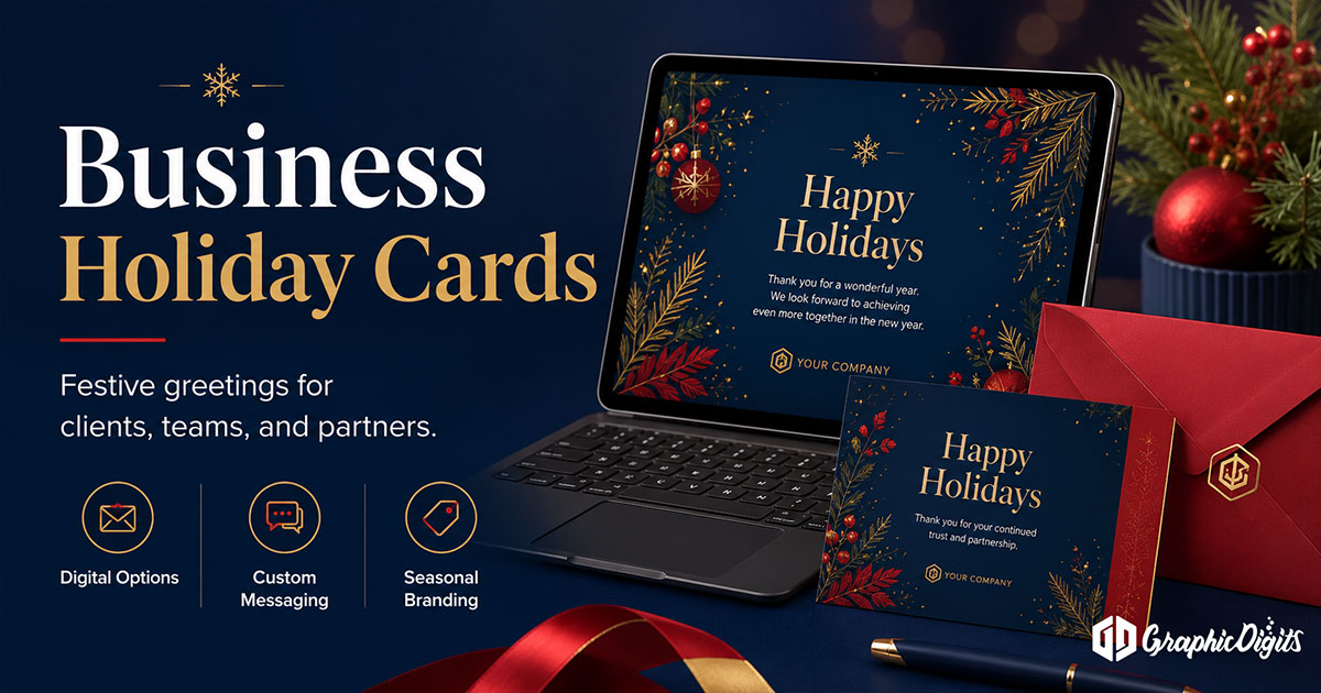Business holiday card messages by Graphic Digits