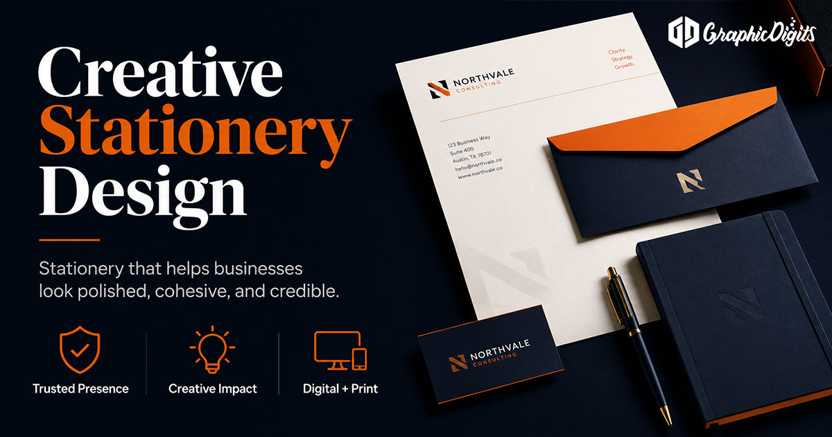 Creative stationery design process by Graphic Digits