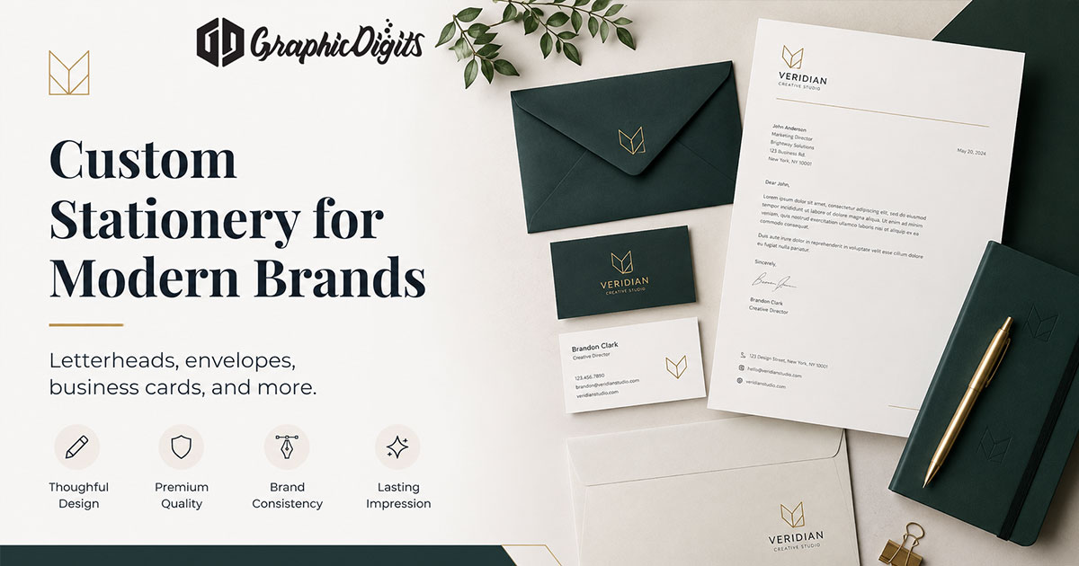 Custom stationery designs by Graphic Digits