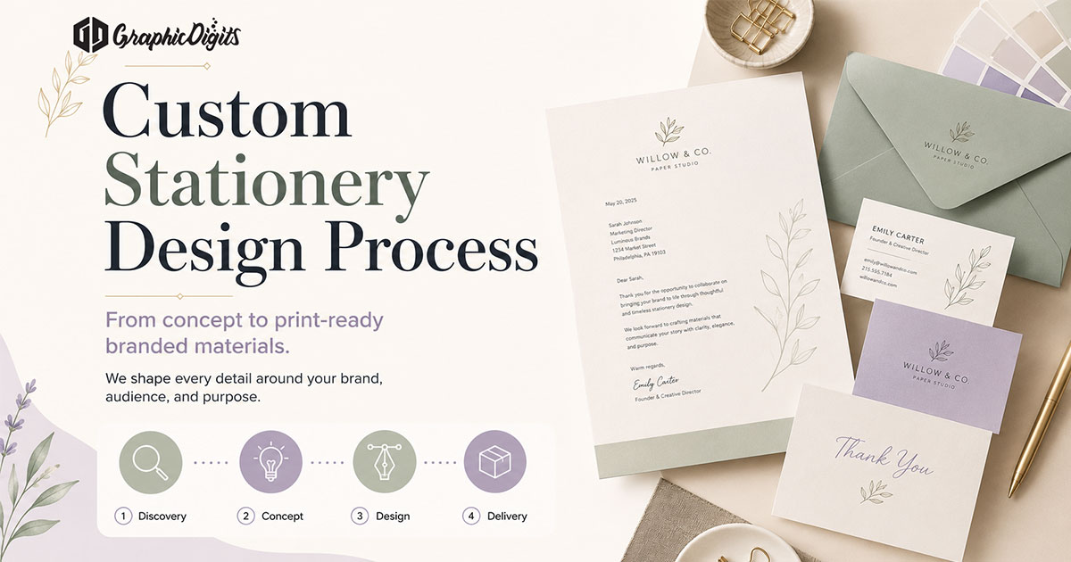 Custom stationery design by Graphic Digits