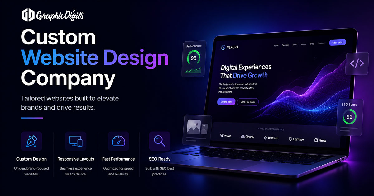 Custom WordPress website design by Graphic Digits