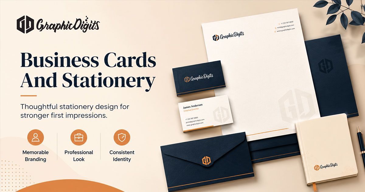 Stationery graphic design services in USA by Graphic Digits