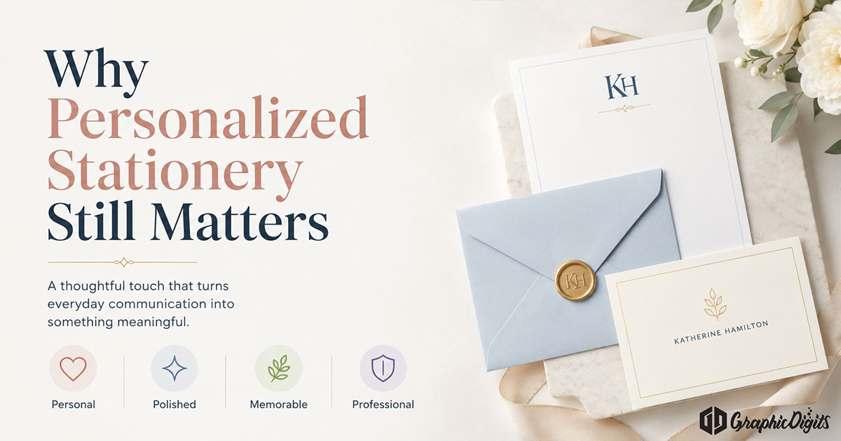 Stationery personalized by Graphic Digits