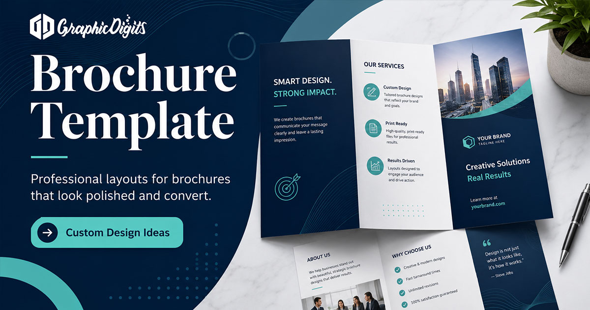 Trifold brochure layout by Graphic Digits
