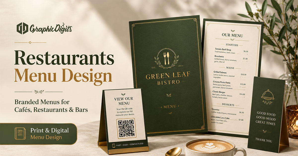 Cafe menu design by Graphic Digits