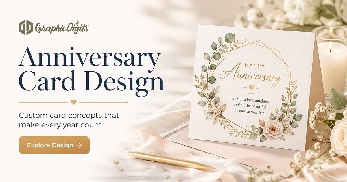 Anniversary card design by Graphic Digits