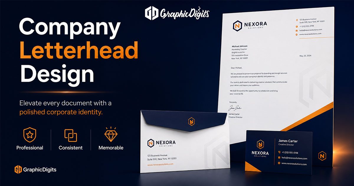 Corporate letterhead design by Graphic Digits