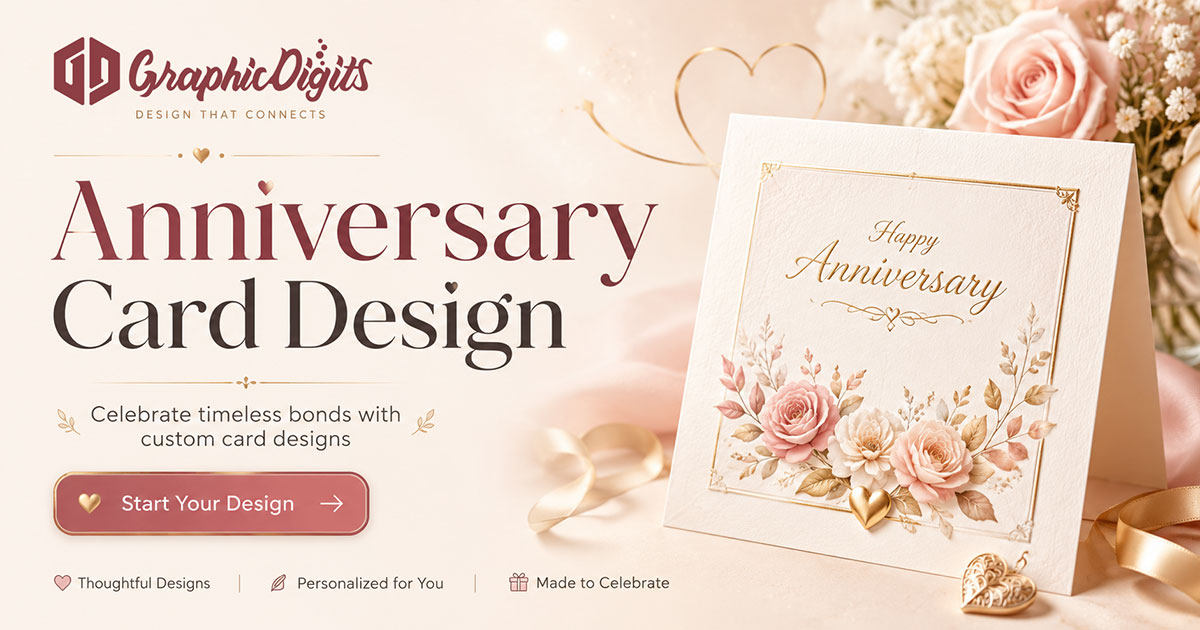 Design an anniversary card with Graphic Digits