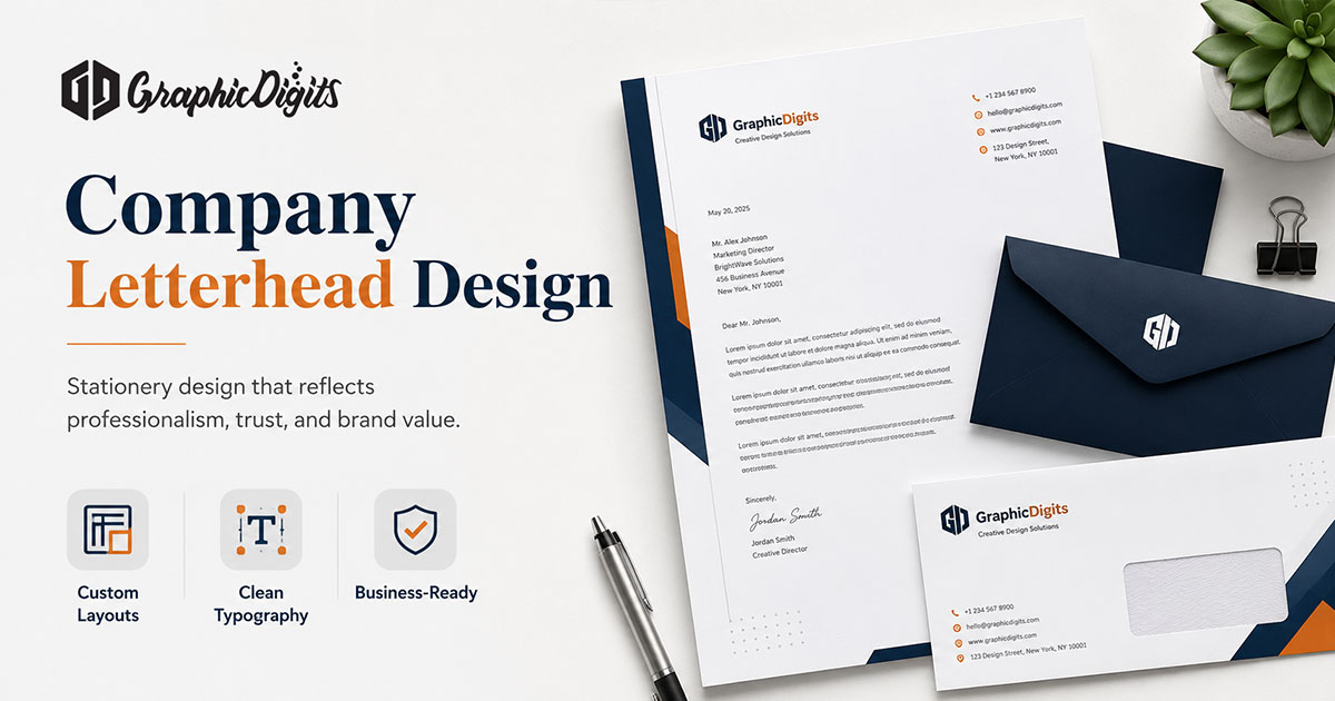 Company letterhead design by Graphic Digits
