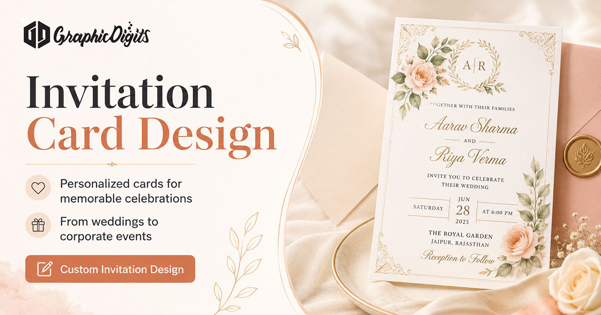 Design an invitation card with Graphic Digits