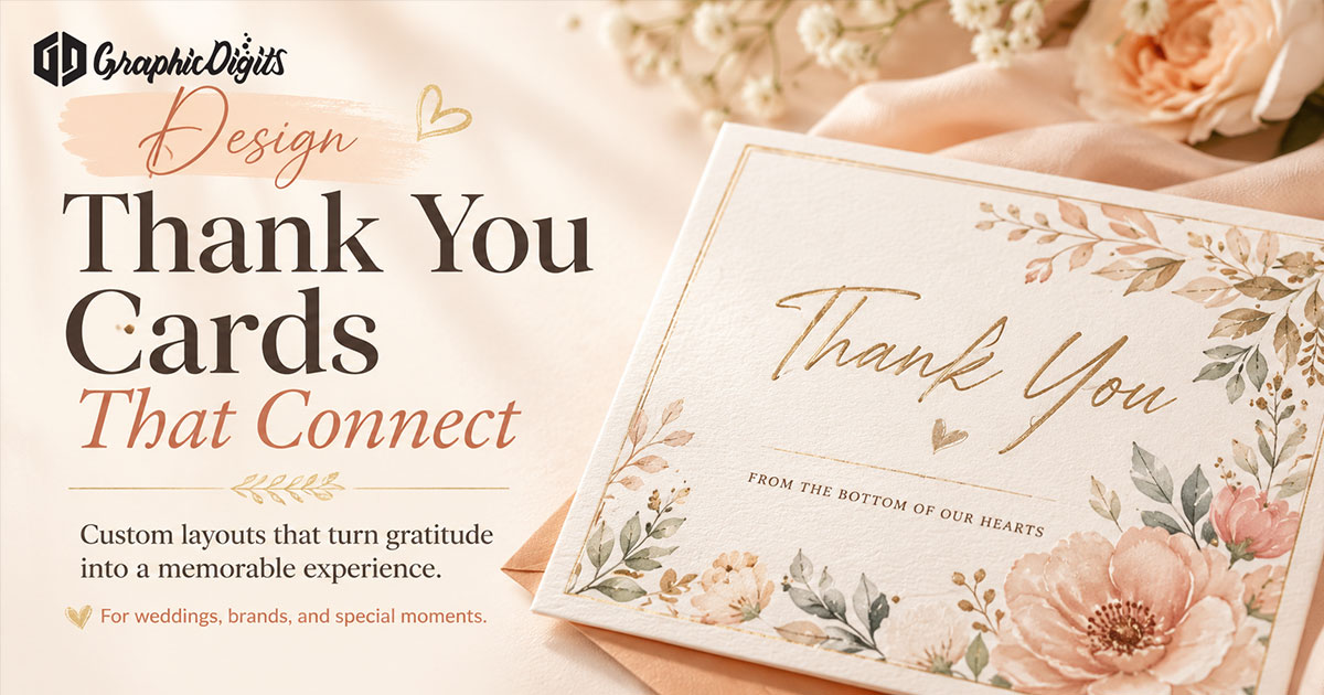Design thank you cards by Graphic Digits
