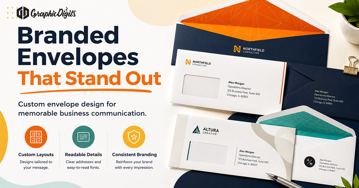 Designed envelopes by Graphic Digits