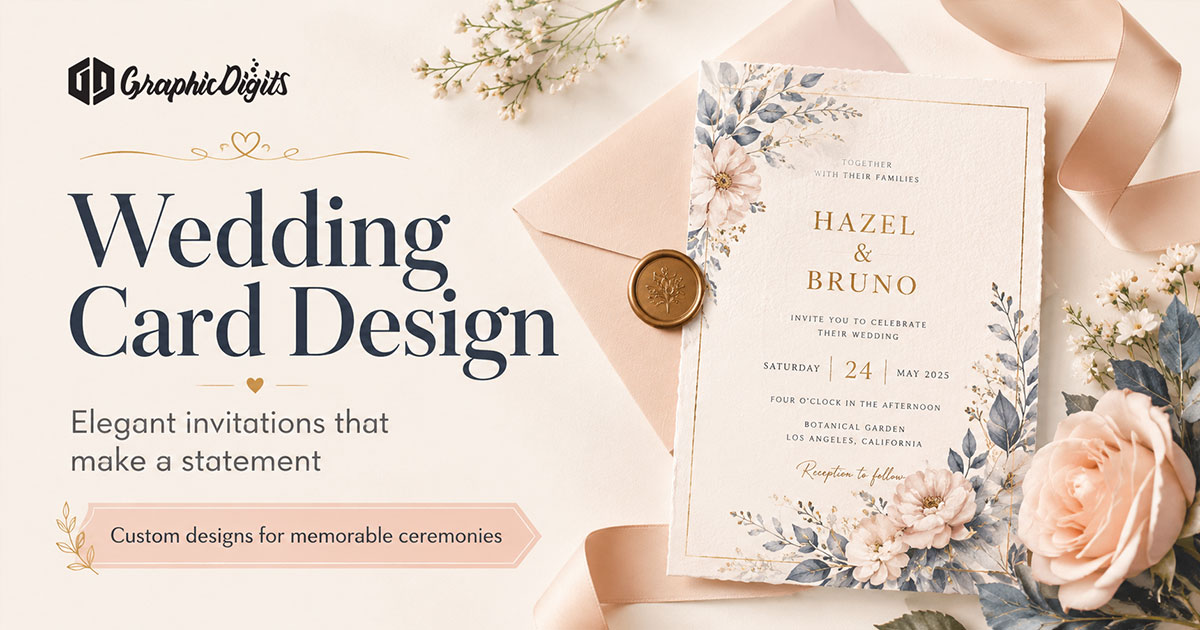 Designed wedding card by Graphic Digits