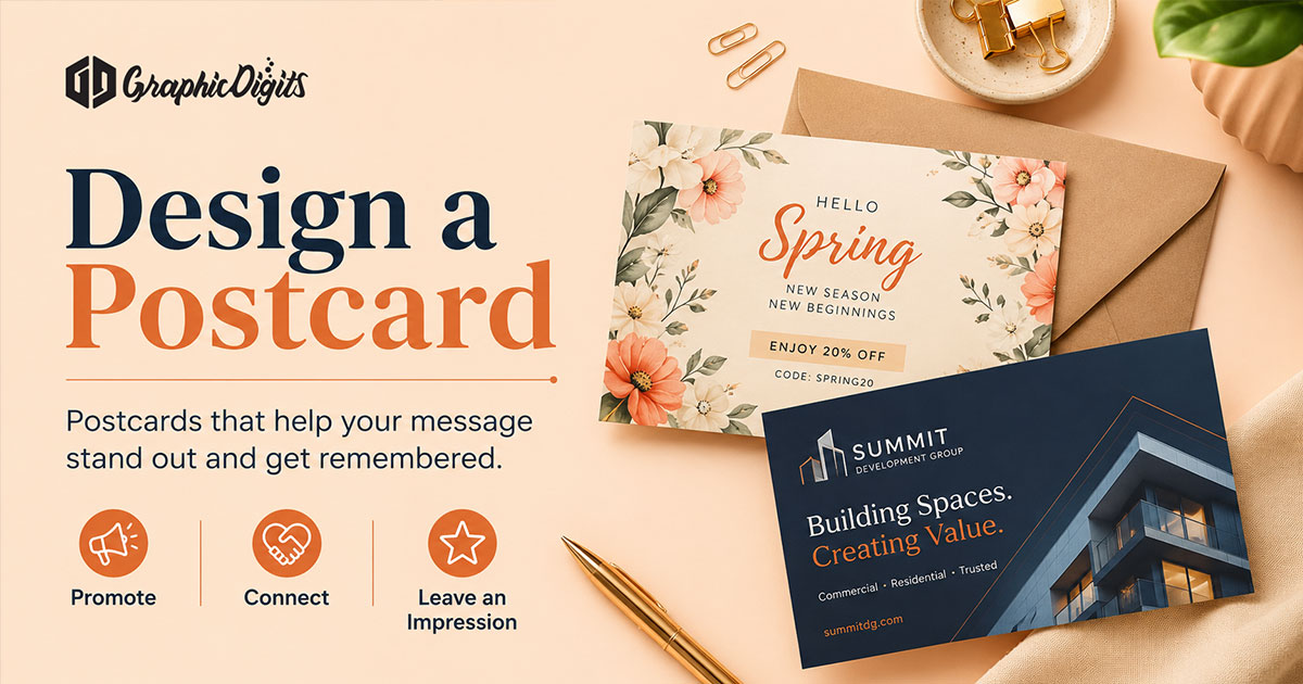 Designing postcards by Graphic Digits