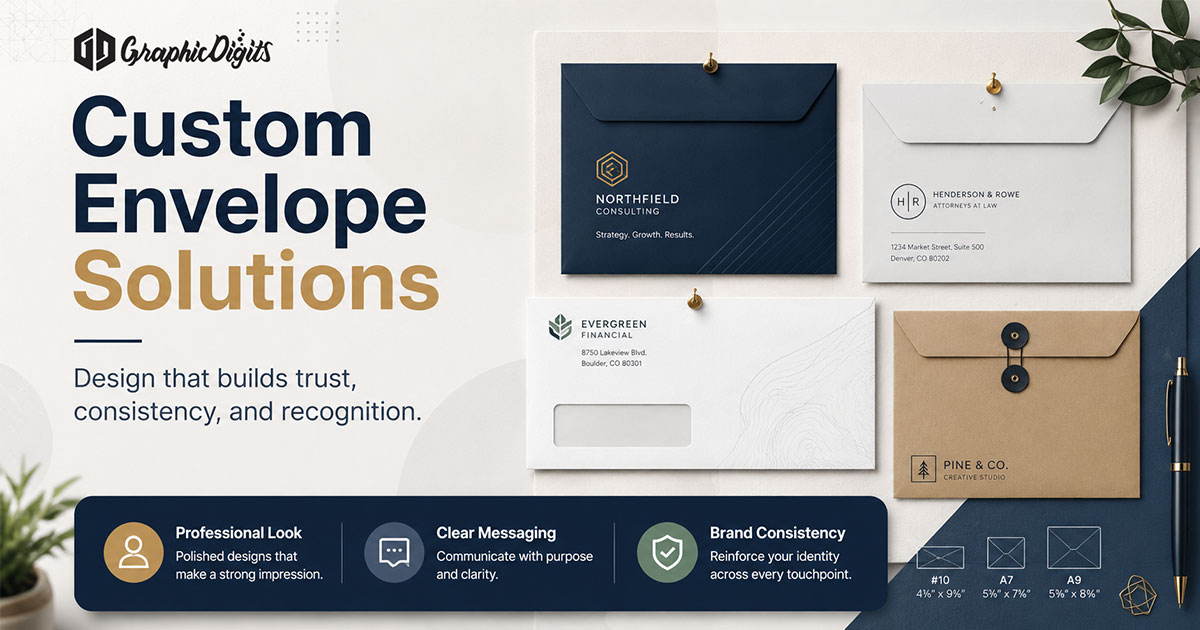 Envelope designs by Graphic Digits