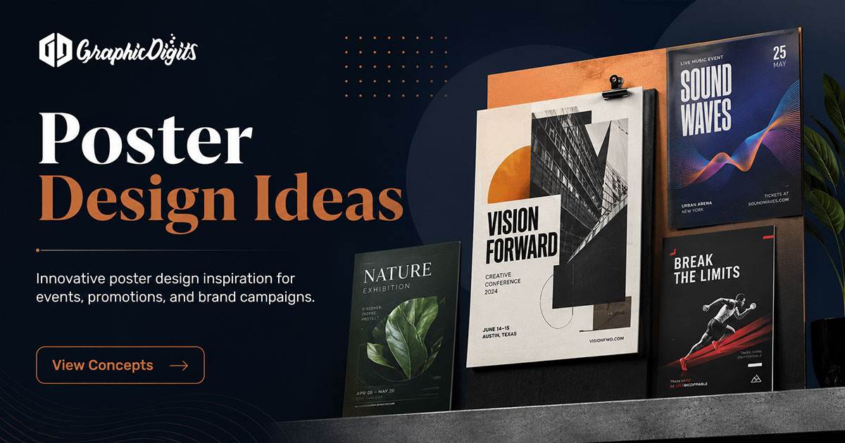 Poster design templates and creative layouts