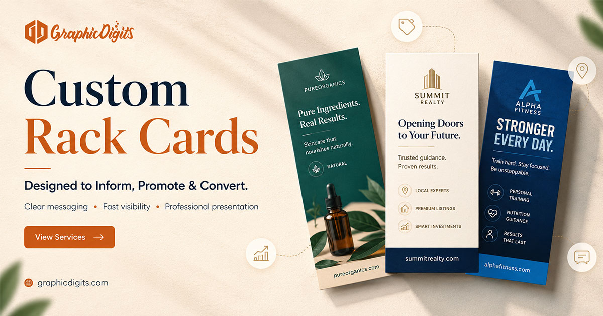 Rack card dimensions and layout